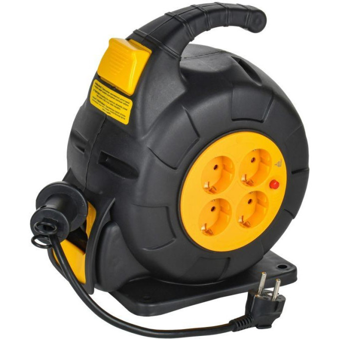 Удлинитель на катушке IEK TWIST 4х10м с заземл. Автосмотка 16А IP20 ПВС 3х1,5 TW-KP27-16-04-10